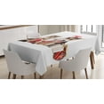 thumbnail image 1 of Ambesonne Christmas Tablecloth Rectangular Table Cover, Dog Cat with Presents, 52"x70", White Brown Red, 1 of 4