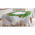 thumbnail image 1 of Ambesonne Christmas Tablecloth Rectangular Table Cover, Evergreen Wreath Art, 60"x84", Green White, 1 of 4