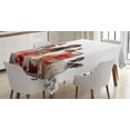 thumbnail image 1 of Ambesonne Christmas Tablecloth Rectangular Table Cover, Funny Pets Gifts Photo, 60"x84", White Brown and Red, 1 of 3