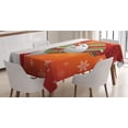 thumbnail image 1 of Ambesonne Christmas Tablecloth Rectangular Table Cover, Funny Snowman Santa, 60"x84", White Orange, 1 of 4