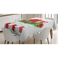 thumbnail image 1 of Ambesonne Christmas Tablecloth Rectangular Table Cover, Hanging Stockings, 60"x84", Red Emerald White, 1 of 4