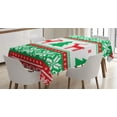 thumbnail image 1 of Ambesonne Christmas Tablecloth Rectangular Table Cover, Holiday Season Deer, 60"x84", Red Green White, 1 of 3