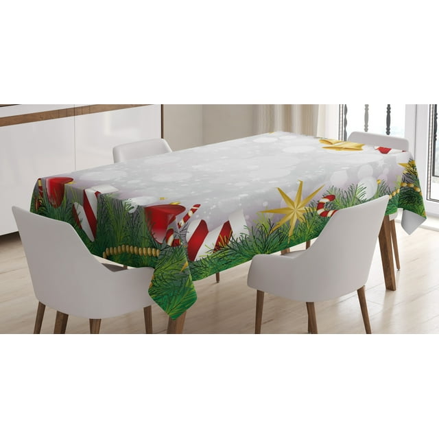 Ambesonne Christmas Tablecloth Rectangular Table Cover, Night Xmas Eve Noel, 60"x90", Multicolor