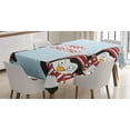 thumbnail image 1 of Ambesonne Christmas Tablecloth Rectangular Table Cover, Penguins, 60"x84", Blue Red, 1 of 4