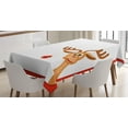 thumbnail image 1 of Ambesonne Christmas Tablecloth Rectangular Table Cover, Reindeer Xmas Theme, 52"x70", Pale Caramel and Red, 1 of 3