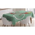 thumbnail image 1 of Ambesonne Christmas Tablecloth Rectangular Table Cover, Retro Bike Xmas Trees, 52"x70", Almond Green Red White, 1 of 3