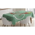 thumbnail image 1 of Ambesonne Christmas Tablecloth Rectangular Table Cover, Retro Bike Xmas Trees, 60"x84", Almond Green Red White, 1 of 3