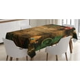 thumbnail image 1 of Ambesonne Christmas Tablecloth Rectangular Table Cover, Rustic Lodge Wood, 60"x84", Brown Green, 1 of 4