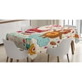 thumbnail image 1 of Ambesonne Christmas Tablecloth Rectangular Table Cover, Santa and Teddy Bear, 60"x90", Multicolor, 1 of 4