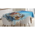 thumbnail image 1 of Ambesonne Christmas Tablecloth Rectangular Table Cover, Santa in Sleigh, 52"x70", Navy Blue, 1 of 4