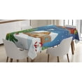 thumbnail image 1 of Ambesonne Christmas Tablecloth Rectangular Table Cover, Santa with Rudolf, 52"x70", Multicolor, 1 of 3