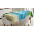 thumbnail image 1 of Ambesonne Christmas Tablecloth Rectangular Table Cover, Santa with Surfboard, 52"x70", Blue Green, 1 of 4