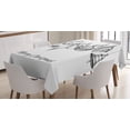 thumbnail image 1 of Ambesonne Christmas Tablecloth Rectangular Table Cover, Sketchy Ornaments, 60"x84", Black White, 1 of 4