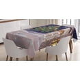 thumbnail image 1 of Ambesonne Christmas Tablecloth Rectangular Table Cover, Snowy Streets Carol, 60"x90", Multicolor, 1 of 4