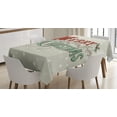 thumbnail image 1 of Ambesonne Christmas Tablecloth Rectangular Table Cover, Star Snowflake Retro, 52"x70", Eggshell Sea Green Ruby, 1 of 4