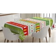 thumbnail image 1 of Ambesonne Christmas Tablecloth Rectangular Table Cover, Traditional Borders, 60"x84", Lime Green Yellow Red, 1 of 4