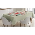 thumbnail image 1 of Ambesonne Christmas Tablecloth Rectangular Table Cover, Traditional Motif, 60"x90", Beige and Red, 1 of 3