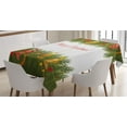 thumbnail image 1 of Ambesonne Christmas Tablecloth Rectangular Table Cover, Tree Candle Greeting, 52"x70", Multicolor, 1 of 4