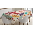 thumbnail image 1 of Ambesonne Christmas Tablecloth Rectangular Table Cover, Vintage Santa, 52"x70", Multicolor, 1 of 3