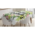 thumbnail image 1 of Ambesonne Christmas Tablecloth Rectangular Table Cover, Watercolor Wreath, 60"x90", Black Green White, 1 of 4