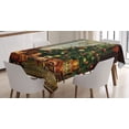 thumbnail image 1 of Ambesonne Christmas Tablecloth Rectangular Table Cover, Xmas Tree, 60"x90", Brown Red Green, 1 of 3