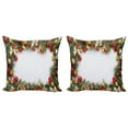 thumbnail image 1 of Ambesonne Christmas Throw Pillow Cover 2 Pack, Garland Frame Noel Art, 16", Multicolor, 1 of 2