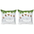 thumbnail image 1 of Ambesonne Christmas Throw Pillow Cover 2 Pack, Gingerbread Fir Tree, 24", Pale Brown Pale Grey, 1 of 2