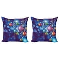 thumbnail image 1 of Ambesonne Christmas Throw Pillow Cover 2 Pack, Happy New Year Party, 18", Multicolor, 1 of 2