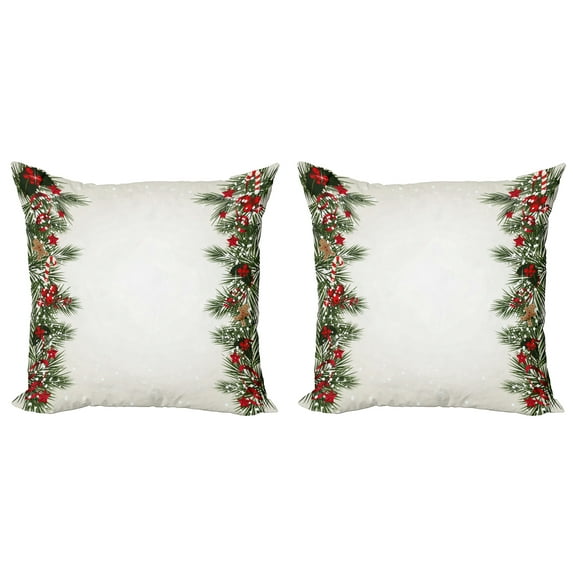 Ambesonne Christmas Throw Pillow Cover 2 Pack, New Year's Eve Magic, 24", Multicolor
