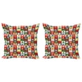thumbnail image 1 of Ambesonne Christmas Throw Pillow Cover 2 Pack, Santa Gift Boxes Squares, 18", Multicolor, 1 of 2
