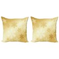thumbnail image 1 of Ambesonne Christmas Throw Pillow Cover 2 Pack, Snowflakes Noel Yule, 20", Sand Brown White, 1 of 7