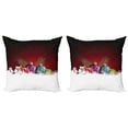 thumbnail image 1 of Ambesonne Christmas Throw Pillow Cover 2 Pack, Snowman with Hat, 18", Multicolor, 1 of 5