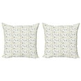 thumbnail image 1 of Ambesonne Christmas Throw Pillow Cover 2 Pack, Snowy Winter, 18", Grey Yellow White, 1 of 2