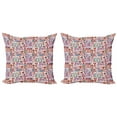 thumbnail image 1 of Ambesonne Christmas Throw Pillow Cover 2 Pack, Sweets Candles Citrus, 24", Multicolor, 1 of 5