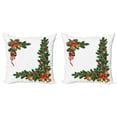 thumbnail image 1 of Ambesonne Christmas Throw Pillow Cover 2 Pack, Trees with Ornaments, 24", Multicolor, 1 of 2