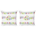 thumbnail image 1 of Ambesonne Christmas Throw Pillow Cover 2 Pack, Vibrant Party Colors, 18", Multicolor, 1 of 2