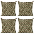 thumbnail image 1 of Ambesonne Christmas Throw Pillow Cover 4 Pack, Balls Holly Old, 20", Red Green Grey, 1 of 2