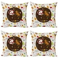 thumbnail image 1 of Ambesonne Christmas Throw Pillow Cover 4 Pack, Dancing Santa Deer, 18", Multicolor, 1 of 6