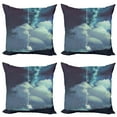 thumbnail image 1 of Ambesonne Christmas Throw Pillow Cover 4 Pack, Handmade Symbolic Day, 20", Purple Green, 1 of 5
