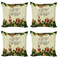 thumbnail image 1 of Ambesonne Christmas Throw Pillow Cover 4 Pack, Noel Ribbons, 16", Multicolor, 1 of 5