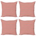 thumbnail image 1 of Ambesonne Christmas Throw Pillow Cover 4 Pack, Scandinavian, 18", Red White, 1 of 2