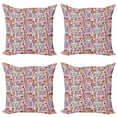 thumbnail image 1 of Ambesonne Christmas Throw Pillow Cover 4 Pack, Sweets Candles Citrus, 20", Multicolor, 1 of 2