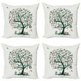 thumbnail image 1 of Ambesonne Christmas Throw Pillow Cover 4 Pack, Tree Ornaments Gifts, 20", Vermilion and Green, 1 of 5