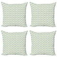 thumbnail image 1 of Ambesonne Christmas Throw Pillow Cover 4 Pack, Trees and Presents, 20", Sky Blue Yellow Green, 1 of 2