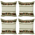 thumbnail image 1 of Ambesonne Christmas Throw Pillow Cover 4 Pack, Vintage Ornate Nature, 20", Multicolor, 1 of 5