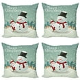 thumbnail image 1 of Ambesonne Christmas Throw Pillow Cover 4 Pack, Xmas Winter Theme, 20", Almond Green Eggshell, 1 of 6