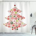 thumbnail image 1 of Ambesonne Christmas Tree Shower Curtain, High Detailed Motifs, 69"Wx84"L, Vermillion Yellow Green, 1 of 3