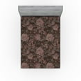 thumbnail image 1 of Ambesonne Chrysanthemum Fitted Sheet, Asian Leaf Branch Art, Queen Size, Reseda Green Pale Pink, 1 of 5