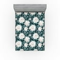 thumbnail image 1 of Ambesonne Chrysanthemum Fitted Sheet, Delicate Floral Print, California King, Cadet Blue Ivory, 1 of 5