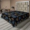thumbnail image 1 of Ambesonne Chrysanthemum Flat Bedding Sheet Soft Top Sheet, Freehand Look Flowers, California King, Dark Indigo and Amber, 1 of 1